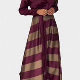 Дълга Ризова Рокля с Пояс на Принтове