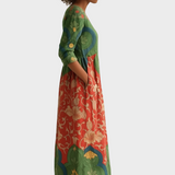 Клара - Дълга рокля с винтидж цветен принт