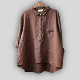 Линена блузка зелена простота