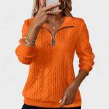 Габриела - Дамска блуза с цип и плетена плетка