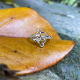 Регулируем пръстен с лапа и сърце от неръждаема стомана