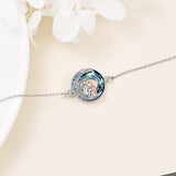 Регулируем гривна с късмет, изработена от 925 стерлингово сребро с мотив на куче