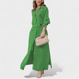 Гордана - Елегантна дълга рокля с V-образно деколте