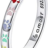 Пръстен с отпечатък от лапа, изработен от S925 сребро