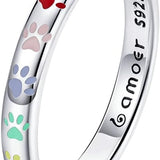 Пръстен с отпечатък от лапа, изработен от S925 сребро