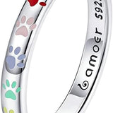 Пръстен с отпечатък от лапа, изработен от S925 сребро