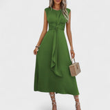 Андреа - Елегантна безръка макси рокля с кръгло деколте