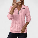 Габриела - Дамска блуза с цип и плетена плетка
