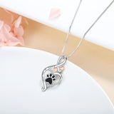 Късметлийско колие с лапа, сърце и кост – "Винаги в сърцето ми" медальон