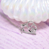 Гривна с лапичка за жени – Сребърен медальон сърце с отпечатък на лапа и цирконий