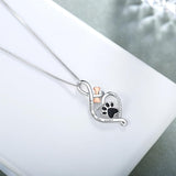 Късметлийско колие с лапа, сърце и кост – "Винаги в сърцето ми" медальон