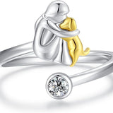 Регулируем пръстен за кучета от 925 сребро – Ръчно изработен пръстен за жени