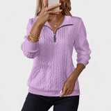 Габриела - Дамска блуза с цип и плетена плетка