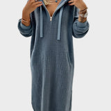 Ерика – Елегантна плетена вълнена рокля с качулка