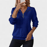 Габриела - Дамска блуза с цип и плетена плетка
