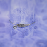 Сребърен мемориален гривна с ангелски крила и отпечатък от лапа | Ръчно изработен