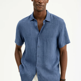 Риза с копчета - Отворен яка и къси ръкави с вентилация