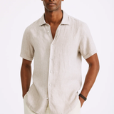 Риза с копчета - Отворен яка и къси ръкави с вентилация