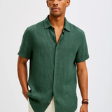 Риза с копчета - Отворен яка и къси ръкави с вентилация