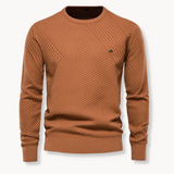 Мигел | Пуловер с кръгло деколте и ребрена структура