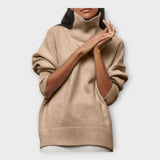 Плетен Пуловер с Висок Овратник