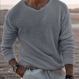 Константино | Пуловер с дишаща плетка и V-образно деколте