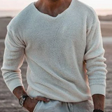 Константино | Пуловер с дишаща плетка и V-образно деколте