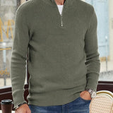 Пуловер с 1/4 цип – Структурирана яка и лесно движение