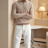 Суичър с Висока Яка и цип - Смесена Нишка