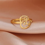 Пръстен с форма на сърце и лапа, изработен от неръждаема стомана за любителите на животни