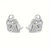 Сладки обеци с две тоналности в сребро и злато