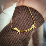 Златно герданче с дакел за жени