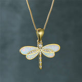 Обеца с драконче в злато с опал