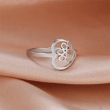 Пръстен с форма на сърце и лапа, изработен от неръждаема стомана за любителите на животни