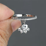 Пръстен с лапа и сърце – Златен и сребърен вид