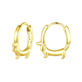 Обеците с форма на дакел от 925 сребро