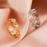 Пръстен с лапа от неръждаема стомана – Регулируем пръстен с животински мотив за жени