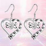 Комплект бижута с лапа на куче, сърце и кост – 2-частов комплект