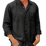 Риза - Дълга Дънкова Смес с Предна Част с Бутони