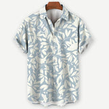 Риза с Къс Ръкав – Дизайн с Листа и Дишаща Смес