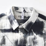 Риза с Къс Ръкав - Предна Печат и Свободен Крой