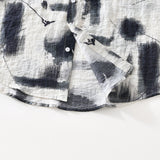 Риза с Къс Ръкав - Предна Печат и Свободен Крой