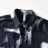 Риза с Къс Ръкав - Предна Печат и Свободен Крой