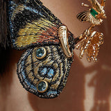 Об earrings с бродирани пеперудени крила