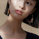 Об earrings с бродирани пеперудени крила