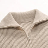 Кардиган с цип - Панел от меко трико и цип с двойна посока