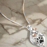 Късметлийско колие с лапа, сърце и кост – "Винаги в сърцето ми" медальон