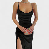 Габриела - Рокля от кадифе с страничен разрез