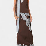 Драгийца Комплект Топ и Пола с Контрастни Чипкови Пана