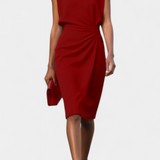 Маша Миди Рокля с Дълги Ръкави и Кръгло Деколте